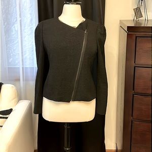 Ann Taylor Black Crepe Moto Jacket